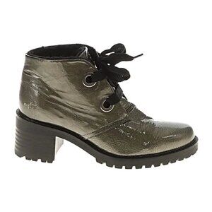 Bos. & Co. Index Lace Up Waterproof Pewter Sherpa Wool Lined Chunky Heel Boot 41